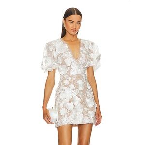 Elliatt Zayla Mini Dress in Ivory and Nude